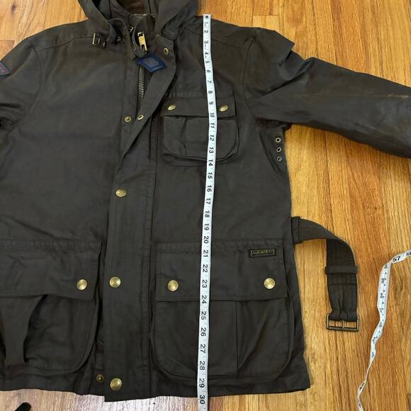 Polo Ralph Lauren Mens Biker Hunting Parka Lined Belted Sz Medium Dk Brown - Picture 15 of 16